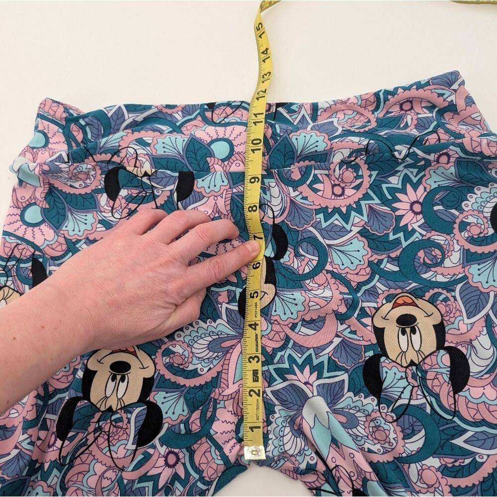 Lularoe Disney Minnie Mouse Blue Purple Stretch Leggings Size Large - Picture 5 of 6